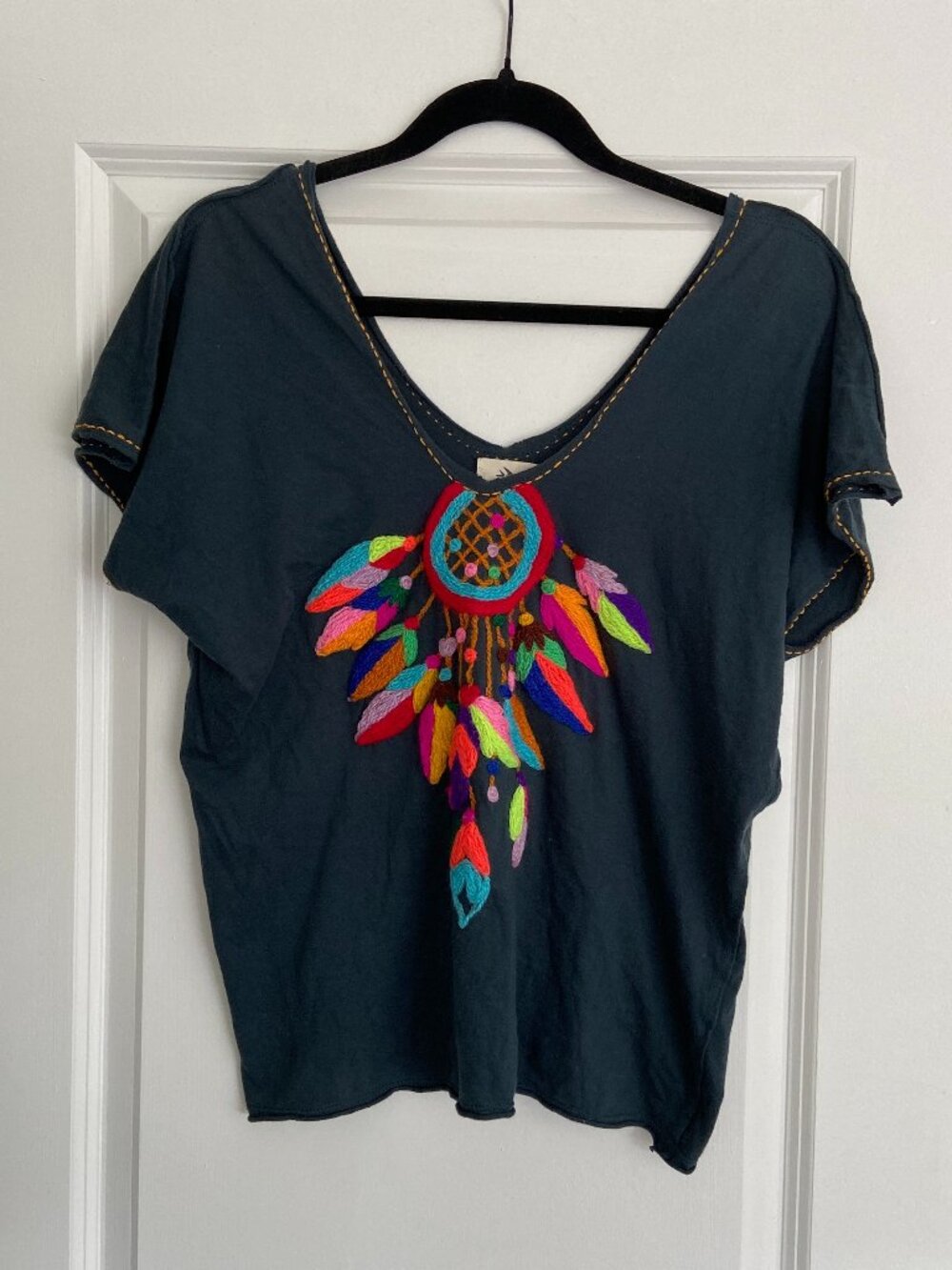 Migration Boutique Boho Dream Catcher Cotton T-Shirt - Women's Medium